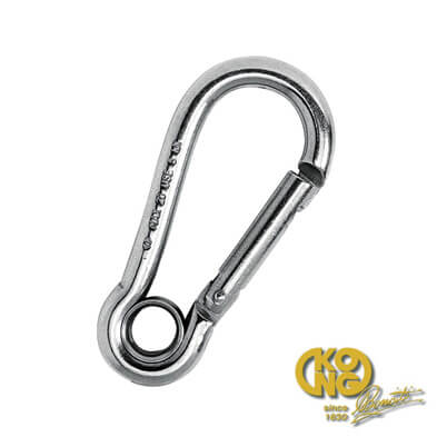 Kong Tested Classic Carbine Hook With Eye - Stainless Steel Marine Grade 316